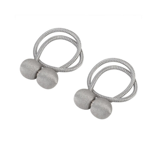 2 Silver Magnetic Ball Curtain Tiebacks Tie Backs Buckle Clip 1