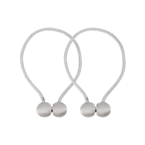 2 Silver Magnetic Ball Curtain Tiebacks Tie Backs Buckle Clip 2