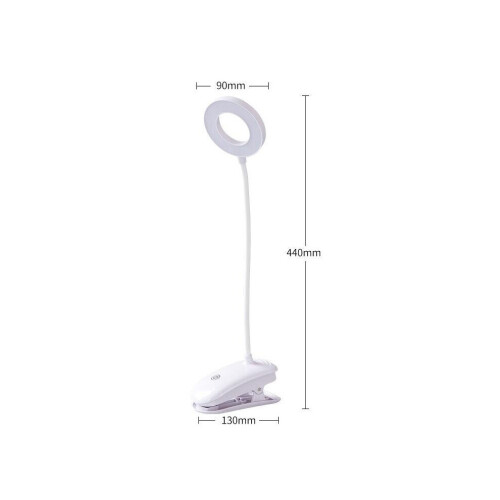 Flexible Clip On LED Reading Light Desk Bed Night Lamp Rechargeable 2
