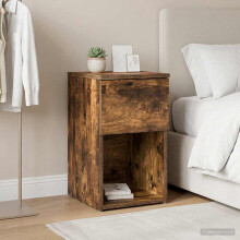 vidaXL Bed Cabinet Smoked Oak 29 x 31.5 x 49 cm Engineered Wood