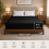 (Black, King (152 x 200 cm)) Extra Deep 25cm Fitted Sheet Elastic Bed Sheets for Mattress Single Double King Size 1