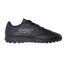 (3 UK, Black/Silver) Skechers Childrens/Kids Razor Artificial Ground Football Boots