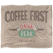 (36in x 58in, Multicoloured) Friends Coffee First Blanket