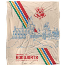 (36in x 58in, Multicoloured) Harry Potter Welcome To Hogwarts Blanket