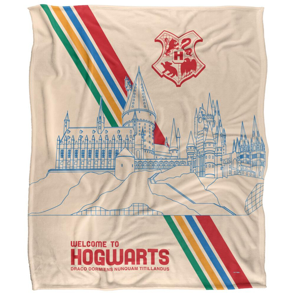 Harry Potter (36In X 58In, Multicoloured) Welcome To Hogwarts Blanket
