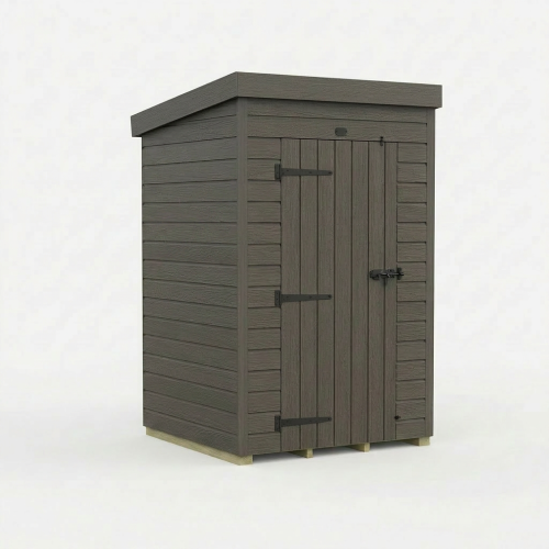 4x4 Pent Composite Shed Tanalised (Single Door, No Windows) 1