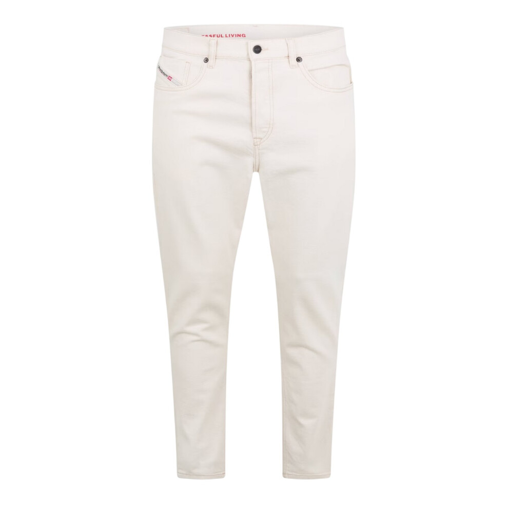 Diesel (33R, White) Mens D-Fining Tapered Jeans