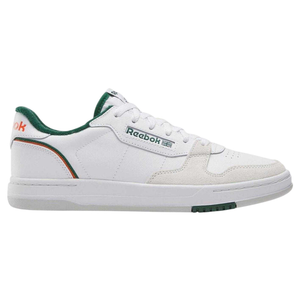 Reebok (5.5 Uk, White/Green) Mens Leather Court Trainers