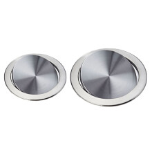 2Pcs Stainless Steel Garbage Flap Lid Trash Bin Cover Flush Lid for Kitchen Counter Top C & Top D