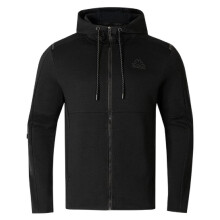 (S, Black) Kappa Mens Regular Full Zip Hoodie
