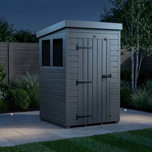 4x4 Pent Composite Shed Tanalised (Single Door, With Windows) 2