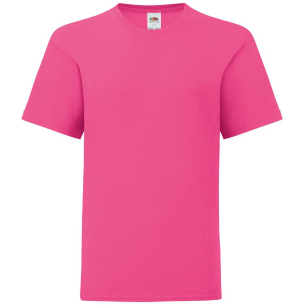 Fruit Of The Loom (12-13 Years, Fuchsia Pink) Childrens/Kids Iconic T-Shirt