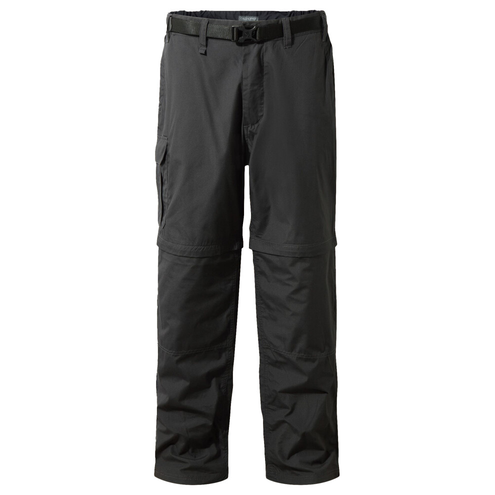 Craghoppers (32R, Black Pepper) Mens Kiwi Peached Convertible Trousers