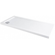 Modern Rectangular Shower Tray 1700x700mm Low Profile Lightweight White Waste