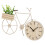 Bicycle Quartz Clock w/ Planter & Faux Plant 10