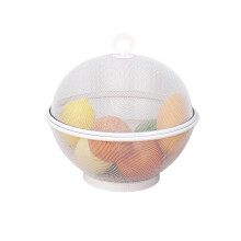 Round Covered Fruit Holder for Home Kitchen Dining Room-White