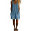 Overall Shorts for Women Button Front Shortalls-Light Blue M 1