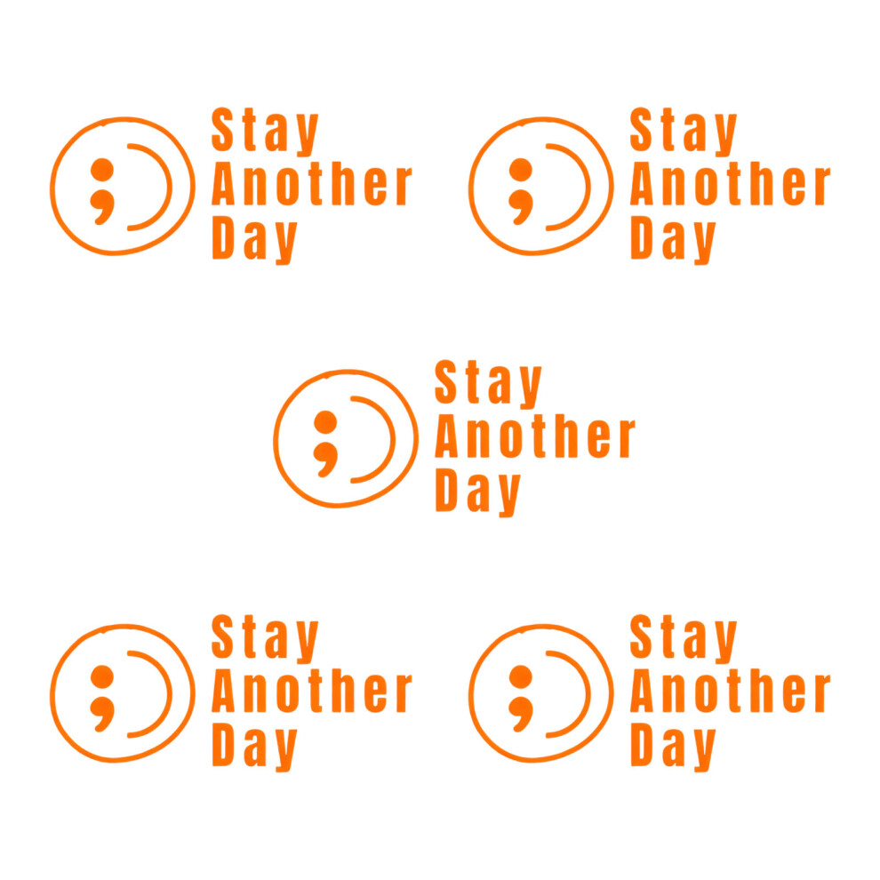 Stay Another Day Car Stickers Mental Health Awareness- Orange 7704001413458