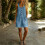 Overall Shorts for Women Button Front Shortalls-Light Blue M 6
