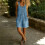 Overall Shorts for Women Button Front Shortalls-Light Blue M 7
