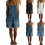 Overall Shorts for Women Button Front Shortalls-Light Blue M 4