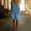 Overall Shorts for Women Button Front Shortalls-Light Blue M 5
