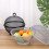 Round Covered Fruit Holder for Home Kitchen Dining Room-White 4