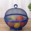 Kitchen Fruit Basket with Covered Mesh Lid Iron Produce-Blue 9