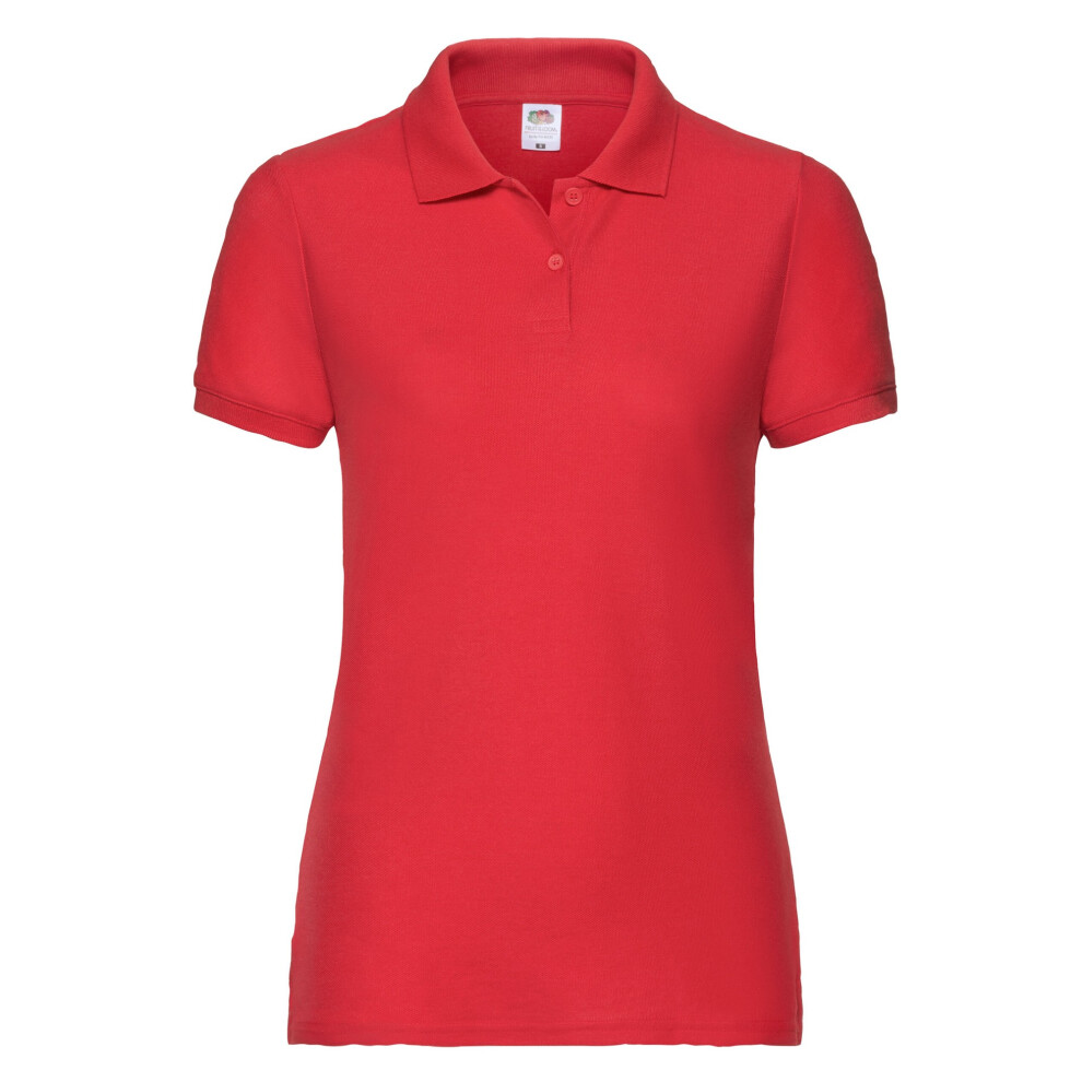 Fruit Of The Loom (L, Red) Womens/Ladies Lady Fit 65/35 Polo Shirt