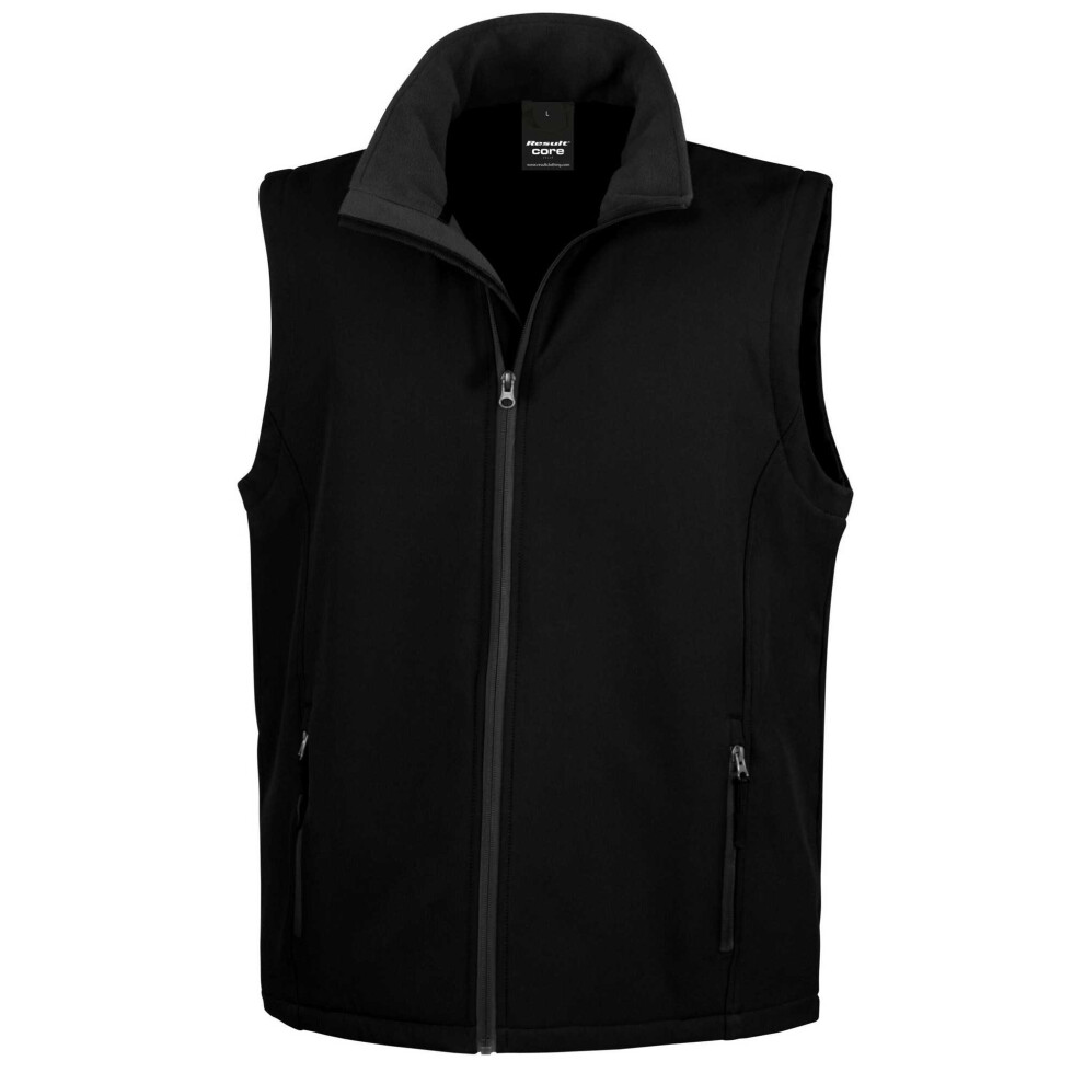 Result (3Xl, Black/Black) Mens Printable Softshell Body Warmer