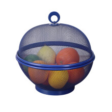 Panier Ă fruits de cuisine avec couvercle en maille, bol Ă -Bleu