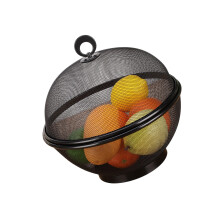 Panier à fruits en maille métallique avec couvercle pour le-Noir