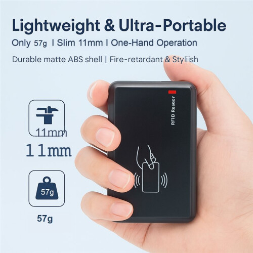RFID Reader Writer 915M Plug &  USB Scanner, Portable Long-Range RFID Inventory Scanner, Handheld UHF Tag Reader 2
