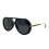 Classical Double Bridge Design Sunglasses-Black frame gray pie 1