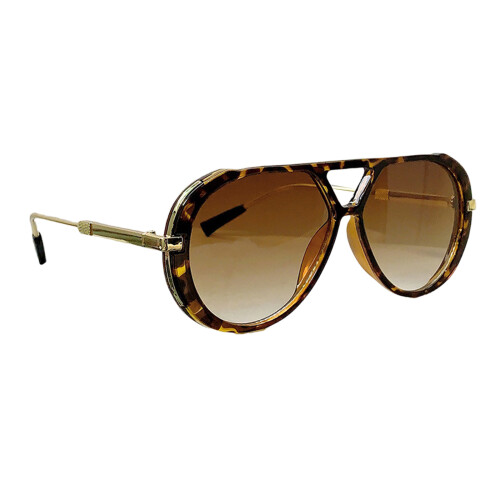 Popular Gradient Lens Sunglasses with-Leopard print frame