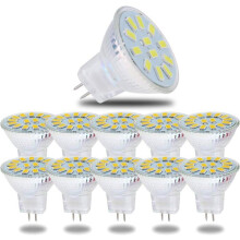 10pcs MR11 GU4 5W Cool White LED Bulbs, 6000K 600 lumens, Replacement for 50W Halogen Bulbs, Non-Dimmable, 120 Beam Angle