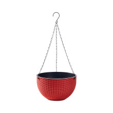 Hanging Planter Weather Resistant Flower Holder Basket for-Red