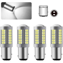 4 x 1157 BAY15D LED žiarovka, super jasná biela 6000K, 5630 33 SMD, žiarovka brzdového svetla Canbus, 12V