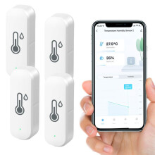 Igrometro WiFi - TTLIFE - Modello compatto - Monitoraggio temperatura/umidità - Compatibile con Alexa/Google Home