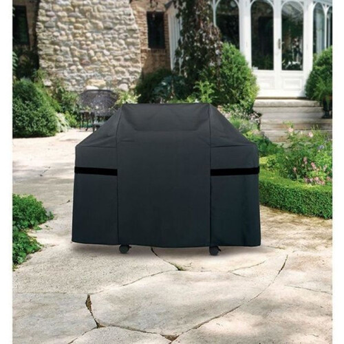 Housse pour barbecue - LESHP - 145 x 61 x 117 cm - Polyester imperméable - Noir