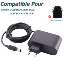 Chargeur pour aspirateurs Dyson DC30, DC31, DC34, DC35, DC44, DC45, DC56 et DC57 (16,75 V / 24,35 V) avec sac de rangement.