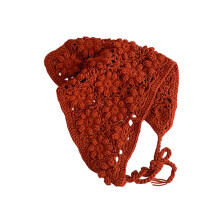 Classical Crochet Baby Bandana Hair Scarf Double Purpose-Red