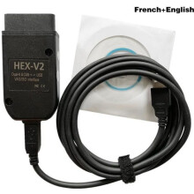 Diagnosekabel - VCDS - Hex V2 - Compatibel met VW Audi Skoda Seat - Engels + Frans - Zwart