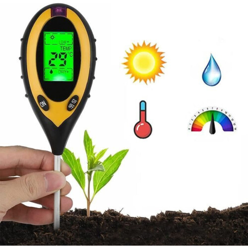 4-in-1 bodemtester - vochtmeter - pH-meter - temperatuurmeter - lichtintensiteitsmeter
