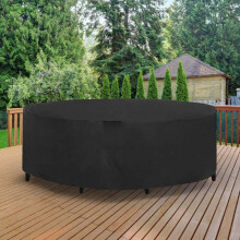 Runde Gartentischabdeckung, wasserdicht, UV-beständig, robuste Schutzhülle für Gartenmöbel wie Tische und Stühle, Ø 230 x 100 cm