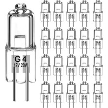 G4 Halogen Bulb (20 Pieces) G4 12v 20w Dimmable Halogen Bulbs Warm White 280lm, 2800k 2 Pin Halogen Bulb
