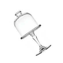 Plateau de service en verre avec base haute et-Bord arrondi