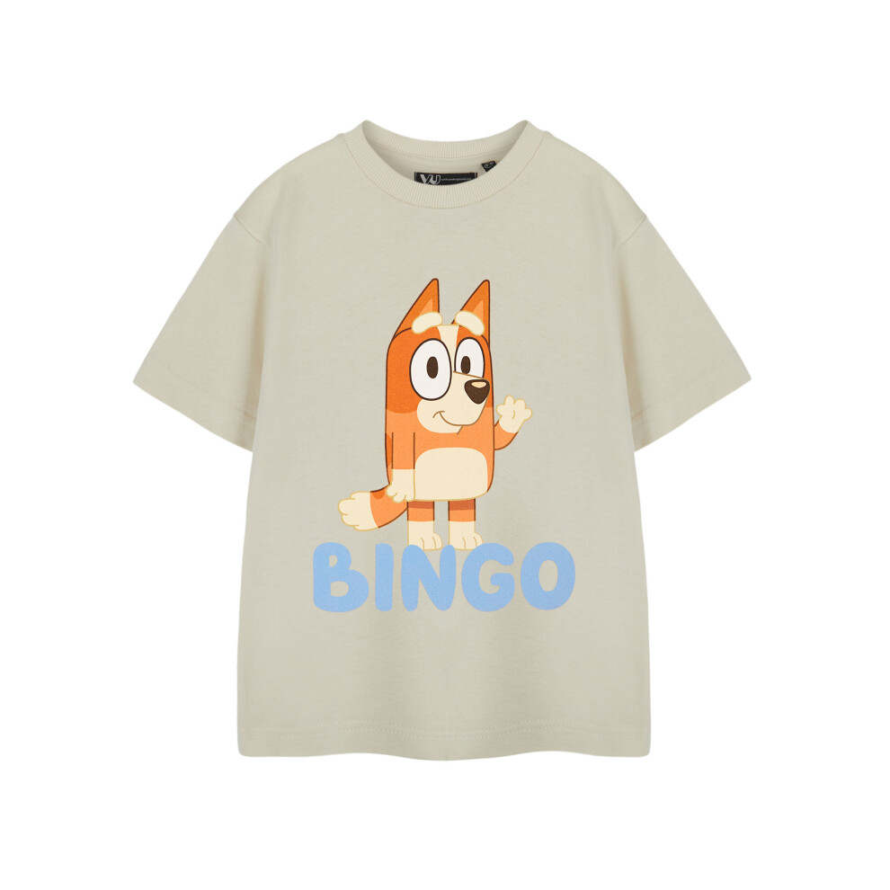 Bluey (5-6 Years) Short Sleeved T-Shirt (Unisex Kids Beige)