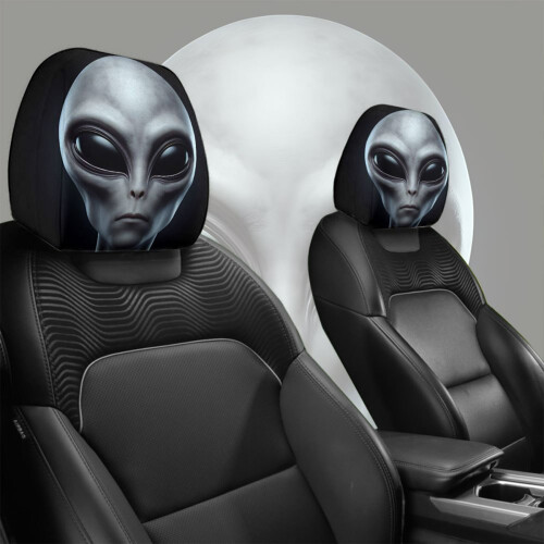 Universal Automotive Headrest Covers Soft Polyester Fabric With 2
