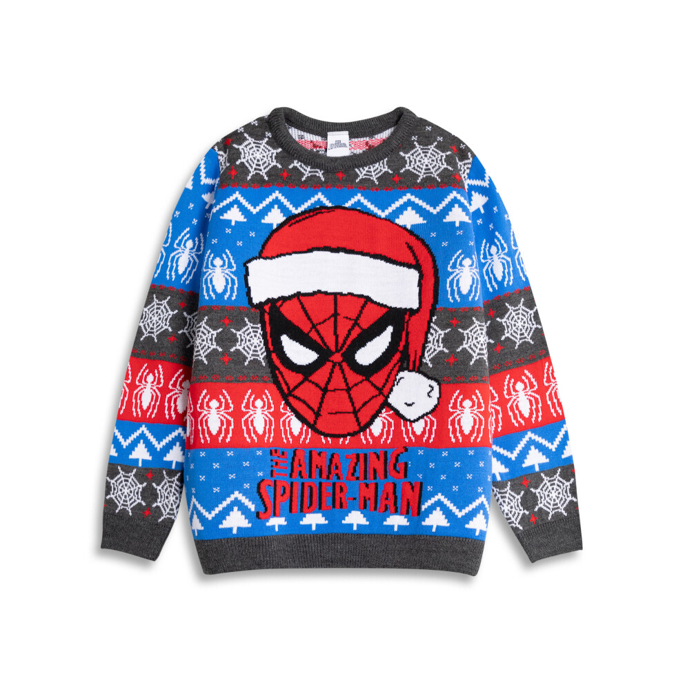 Marvel (4-5 Years) Spiderman Christmas Jumper (Boys Blue)